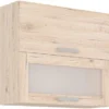 Horná kuchynská skrinka s presklením Bordeaux, 80 cm, dub bordeaux%