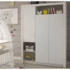Šatníková skriňa Paula, 137 cm, biela%