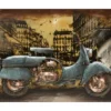 Kovový obraz na stenu Skúter veterán 60x40 cm, vintage%