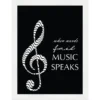 Rámovaný obraz Music Speaks, 18x24 cm%