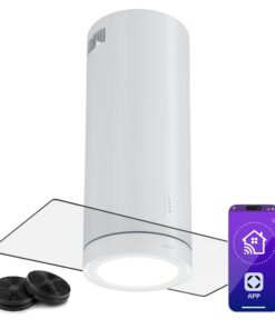 Klarstein Beretta Premium Smart, ostrovčekový digestor, 544 m³/h, aplikácia, odsávanie/recirkulácia vzduchu, LED, filter s aktívnym uhlím