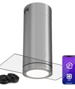 Klarstein Beretta Premium Smart, ostrovčekový digestor, 544 m³/h, aplikácia, odsávanie/recirkulácia vzduchu, LED, filter s aktívnym uhlím
