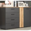 Komoda so zásuvkami Esteban 139 cm, antracit/dub evoke%