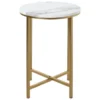 Okrúhly odkladací stolík Albufeira 39 cm, zlatý/mramorový%