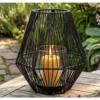 Kovový lampáš 16x17 cm, čierna%
