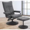 Relaxačné kreslo s taburetom Alfa, dymovo šedá látka%