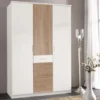 Šatníková skriňa Joker, 135 cm, biela / dub sonoma%