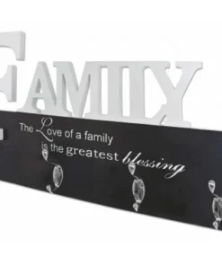 Nástenný vešiakový panel Family, biely/čierny%