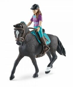Schleich 42541 Hnedovláska Lisa s pohyblivými kĺbmi na koni Storm