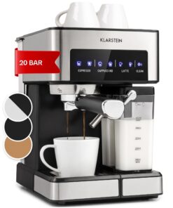 Klarstein Arabica Comfort  kávovar s portafiltrom, 1350 W, 20 bar, 1,8 l, dotykový ovládací panel