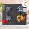 Klarstein Firetale plynová varná doska 4-zónová 60 cm s hliníkovými horákmi vrátane hadice a redukčného ventilu