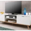 TV skrinka Göteborg, biela / dub sonoma%