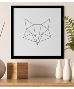 Rámovaný obraz Geometrická líška, 30x30 cm%