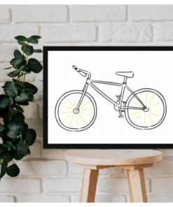 Rámovaný obraz Kreslený bicykel, 40x30 cm%
