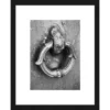 Rámovaný obraz Klopadlo na dvere 24x30 cm, čiernobiely%
