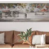 Ručne maľovaný obraz Romantika 150x50 cm, výrazná štruktúra%
