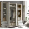 Šatníková skriňa Valencia, 206 cm, dub artisan/biela%