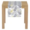 Behúň na stôl 40x150 cm, listy, biely%