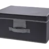 Úložný box s vekom 39x29 cm, tmavo šedá látka%