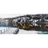 Obraz na plátne Krajina 150x50 cm, čiernobiela/farebná%