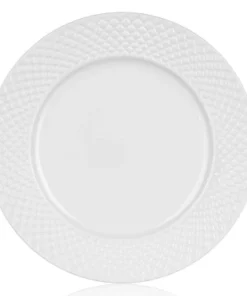 Dezertný talnier Diamond Line, biely s reliéfem%