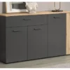Komoda so zásuvkou Esteban 150 cm, antracit/dub evoke%