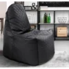 Sedací vak Gamer Nest, čierna látka/čierna ekokoža%