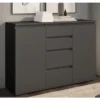 Komoda so 4 šuplíkmi Brest, 119 cm, antracitová%