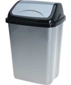 Odpadkový kôš 5 l, čierno-sivý%