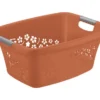 Kôš na prádlo Flowers 25 l, terakota%