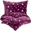 4Home Obliečky mikroflanel Stars violet, 140 x 200 cm, 70 x 90 cm