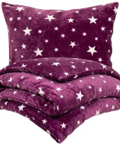 4Home Obliečky mikroflanel Stars violet, 140 x 200 cm, 70 x 90 cm