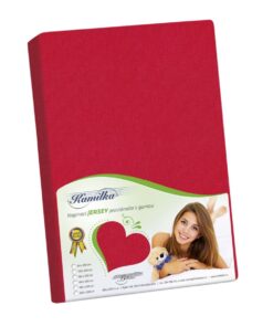 Bellatex Jersey prestieradlo Kamilka červená, 100 x 200 cm