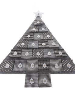 Textilný adventný kalendár Gray tree, 68 x 68 cm